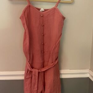 Pink Button-Down Jumpsuit